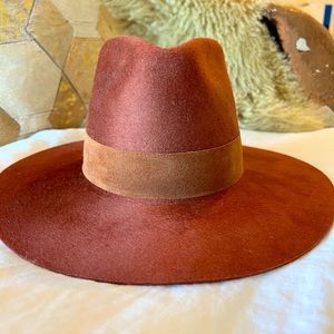 Janessa Leone Cotta Fedora Hat Burnt Orange